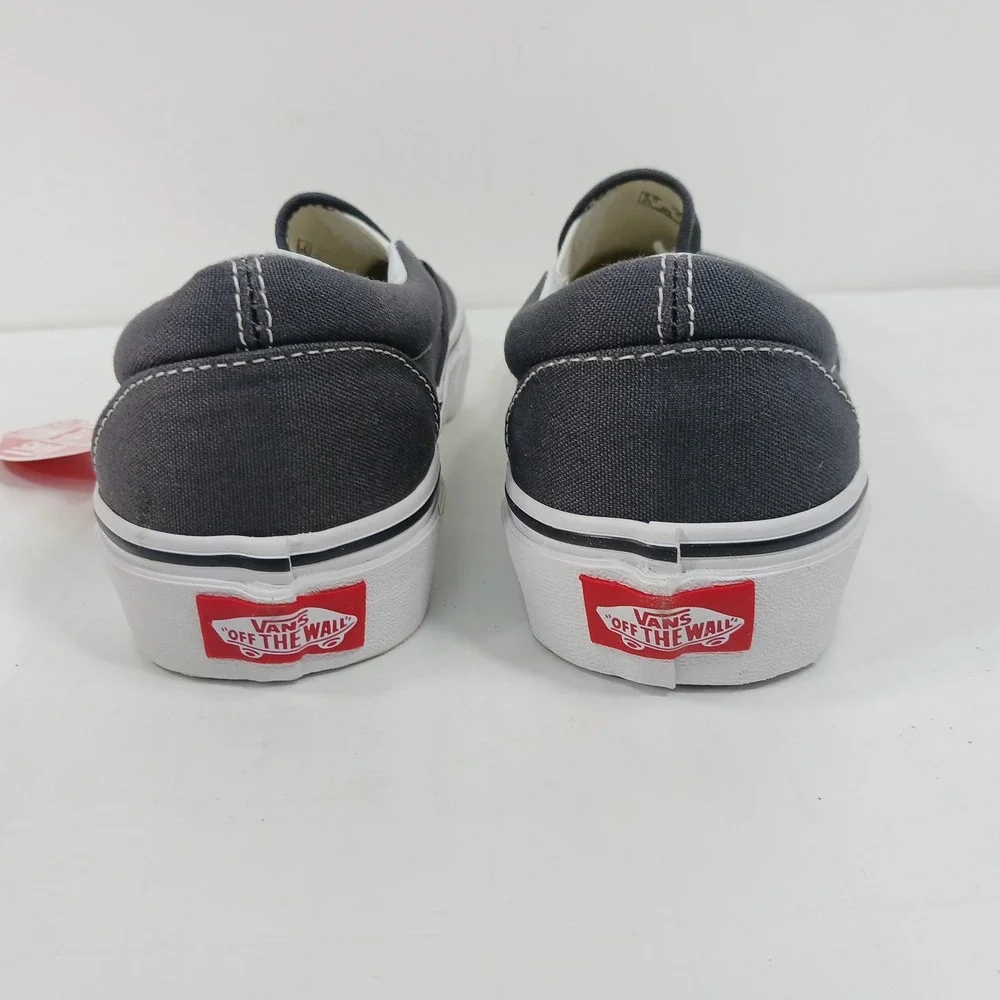 Vans Classic Slip-On BI Charcoal Gray Canvas Sneakers Mens 5 Womens 6.5